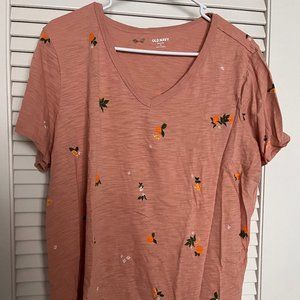 Peach V-Neck Shirt